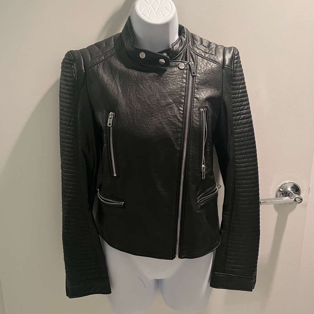 Zara vegan leather bomber jacket
